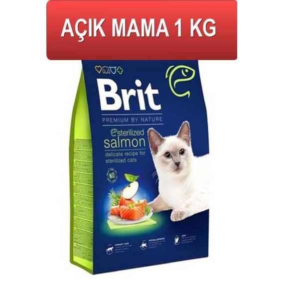 Brit Premium Sterilised Somonlu Kısırlaştırılmış Kedi Maması 1 Kg AÇIK