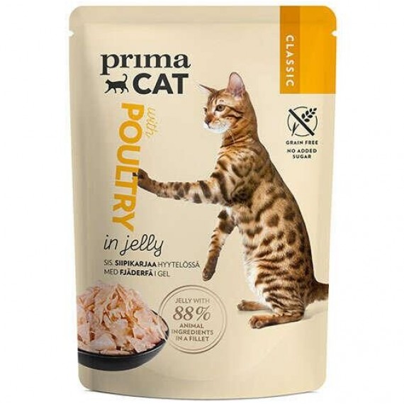 Prima Cat Kümes Hayvanlı Jelly Tahılsız Kedi Konservesi 85 Gr